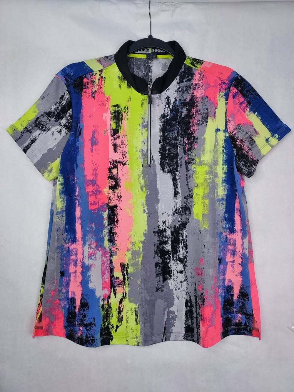 JAMIE SADOCK Golf 1/4 Zip Shirt Women's L Stretch Multi Stripe Athletic Top